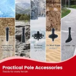 Lengvos sulankstomos žygio lazdos su greito užrakto sistema (Raudona) – Paveikslėlis 5