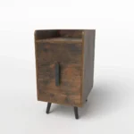 Naktinis staliukas su įkrovimo stotele ir dviem stalčiais (Rustikinė ruda)