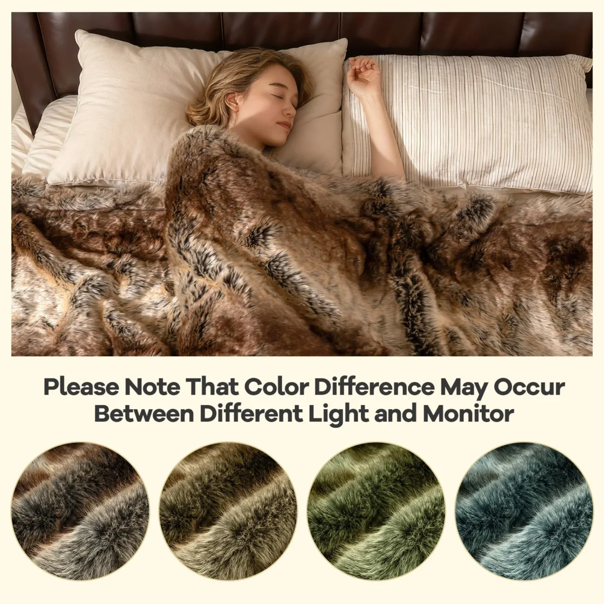 Prabangus ir jaukus dirbtinio kailio pledas (Kavos) – Paveikslėlis 7