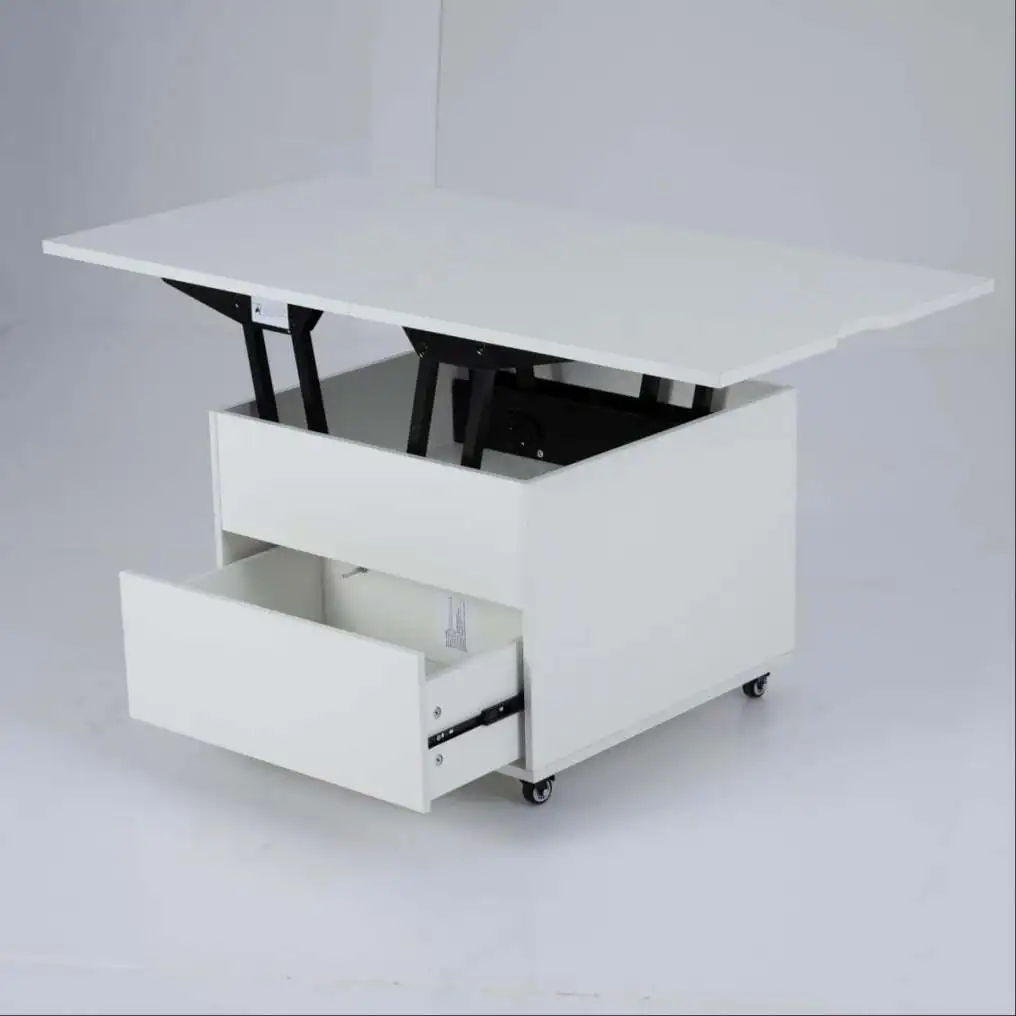 reguliuojamo-aukscio-sulankstomas-kavos-staliukas-su-paslepta-daiktadeze-balta Reguliuojamo aukščio sulankstomas kavos staliukas su paslėpta daiktadėže (Balta)