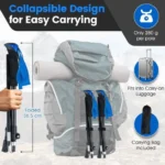 Reguliuojamos sulankstomos greito fiksavimo trekingo lazdos (Mėlyna) – Paveikslėlis 7