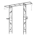 Sodo arka su paukščių lesyklėle ir integruotu treliažu vijokliniams augalams (Juoda)