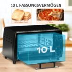10 l talpos mini orkaitė su laikmačiu ir temperatūros reguliavimu