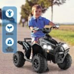 Elektrinis vaikiškas keturratis su garso ir LED efektais 12V (Juoda) – Paveikslėlis 2