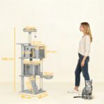 160 cm aukščio stabili kačių draskyklė su sisaliniais stulpais ir daugybe lygių – Paveikslėlis 3