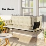 180 cm pločio dvipusis ir drėgmei atsparus lauko pagalvėlių komplektas trisėdžiams sodo baldams