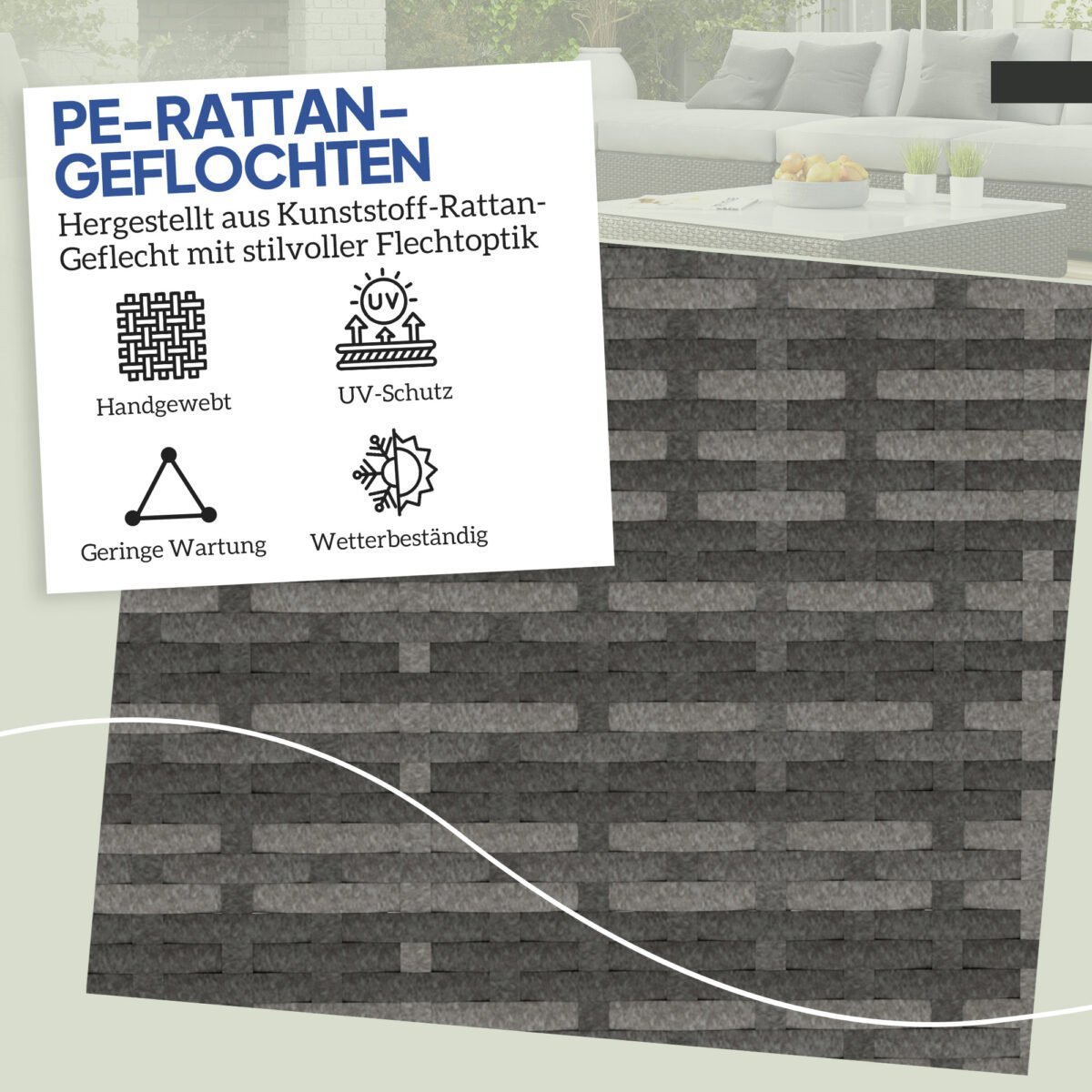 2 vnt. Lauko pufai iš PE ratano su daiktadėže ir pagalvėlėmis – Paveikslėlis 5