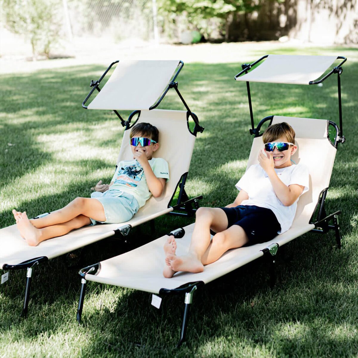 2 vnt. sulankstomų saulės gultų su stogeliu ir 5 pozicijų atlošu – Paveikslėlis 8