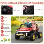 Dvivietis elektromobilis vaikams su nuotoliniu valdymu (Raudona)