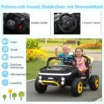 Vaikų dvivietis elektromobilis-visureigis su nuotoliniu valdymu ir garso efektais 24V (Juoda) – Paveikslėlis 4