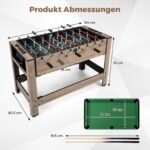 Pasukamas futbolo ir biliardo žaidimų stalas 2in1 (Ruda) – Paveikslėlis 2