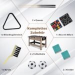 Pasukamas futbolo ir biliardo žaidimų stalas 2in1 (Ruda) – Paveikslėlis 4