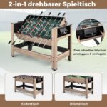 Pasukamas futbolo ir biliardo žaidimų stalas 2in1 (Ruda) – Paveikslėlis 5