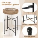 3 dalių Boho stiliaus apvalių šoninių staliukų komplektas (Natūrali)