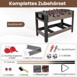 Sukiojamas daugiafunkcinis futbolo, stalo teniso ir biliardo žaidimų stalas (Ruda)