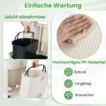 3 lygių rūšiavimo šiukšliadėžė su nuimamais skyriais ir ratukais (Smėlio) – Paveikslėlis 5