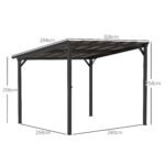 3 x 3 m laisvai pastatoma metalinė pergola su vandeniui ir UV spinduliams atspariu stogu