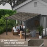 3 x 3 m laisvai pastatoma metalinė pergola su vandeniui ir UV spinduliams atspariu stogu