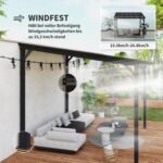 3 x 3 m laisvai pastatoma metalinė pergola su vandeniui ir UV spinduliams atspariu stogu