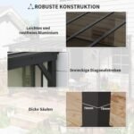 3 x 3 m laisvai pastatoma metalinė pergola su vandeniui ir UV spinduliams atspariu stogu