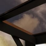 3 x 3 m laisvai pastatoma metalinė pergola su vandeniui ir UV spinduliams atspariu stogu