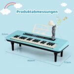 37 klavišų elektroninis pianinas vaikams su mikrofonu ir nuimamomis kojelėmis (Mėlyna) – Paveikslėlis 2