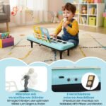 37 klavišų elektroninis pianinas vaikams su mikrofonu ir nuimamomis kojelėmis (Mėlyna) – Paveikslėlis 4