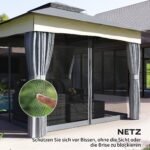 3x3 m Sodo paviljonas su ventiliuojamu dvigubu stogu, užuolaidomis ir tinkleliais nuo vabzdžių – Paveikslėlis 6