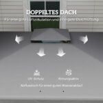 3x3m Sodo pavėsinė su dvigubu stogu ir privatumo užuolaidomis – Paveikslėlis 4