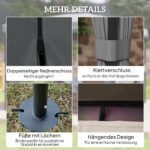 3x3m Sodo pavėsinė su dvigubu stogu ir privatumo užuolaidomis – Paveikslėlis 5