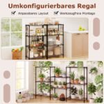 4 aukštų metalinė sunkiasvorė lentyna su reguliuojamais skyriais (Juoda)
