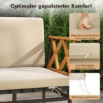 4 dalių L formos lauko sofos komplektas su akacijos medžio detalėmis (Smėlio) – Paveikslėlis 5