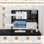 4 skyrių rašomojo stalo papildoma daiktų laikymo lentyna (Juoda) – Paveikslėlis 3