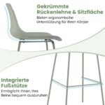 4 vnt. baro kedziu rinkinys su dirbtinės odos apmušalais ir metaliniu rėmu (Žalia) – Paveikslėlis 4