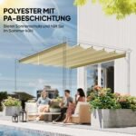 4 x 3 m pakaitinis stogas ištraukiamai pergolai su drenažo angomis – Paveikslėlis 5