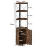 5 aukštų kampinė lentyna su integruota daiktadėže (Rustikinė ruda) – Paveikslėlis 2