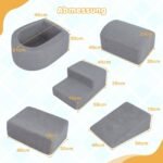 5 dalių minkštų putplasčio kaladėlių rinkinys su kamuoliukų baseinu (Pilka) – Paveikslėlis 2