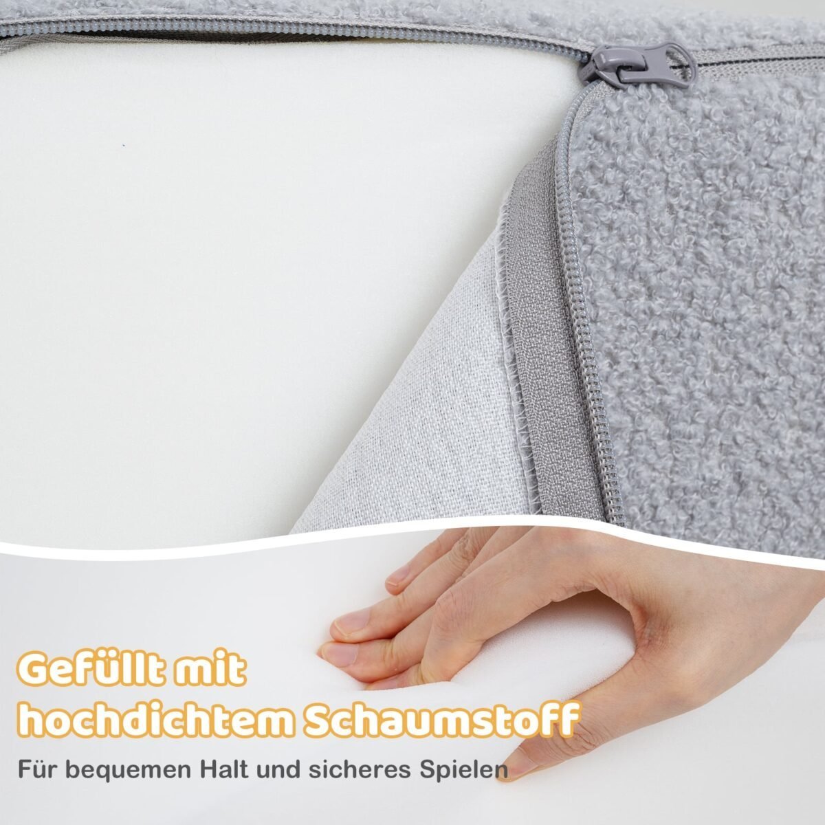 5 dalių minkštų putplasčio kaladėlių rinkinys su kamuoliukų baseinu (Pilka) – Paveikslėlis 5