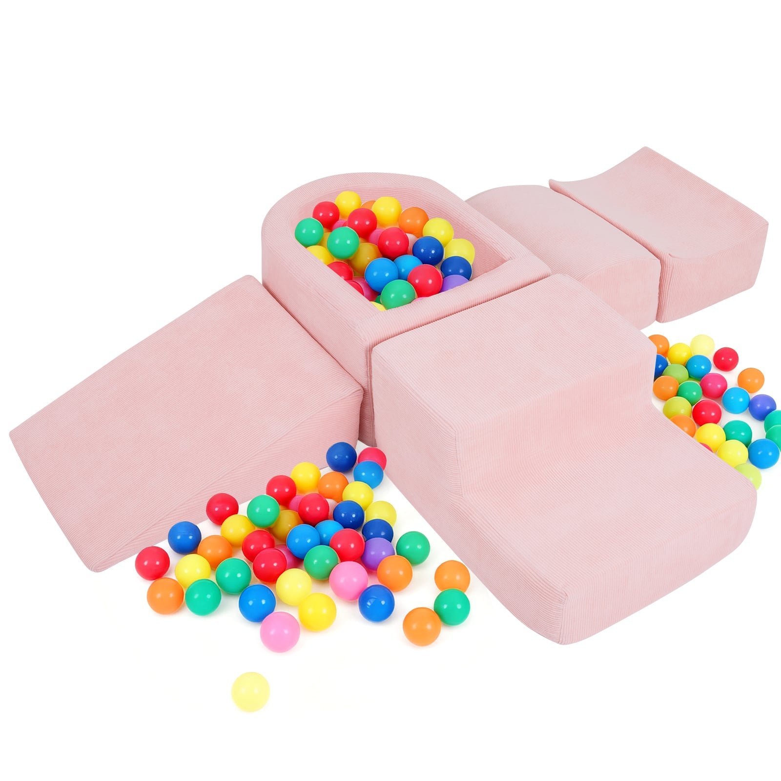 5 dalių putplasčio žaidimų rinkinys su kamuoliukų baseinu (Rožinė) 5 dalių putplasčio žaidimų rinkinys su kamuoliukų baseinu (Rožinė)