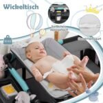 Sulankstoma daugiafunkcinė vaikiška lovelė su nuimamu lopšiu ir pervystymo stalu 5-in-1