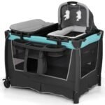 Sulankstoma daugiafunkcinė vaikiška lovelė su nuimamu lopšiu ir pervystymo stalu 5-in-1