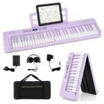 61 klavišų sulankstomas elektroninis sintezatorius su MIDI funkcija (Violetinė)