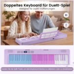 61 klavišų sulankstomas elektroninis sintezatorius su MIDI funkcija (Violetinė) – Paveikslėlis 5