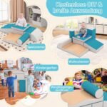 Minkštų putplasčio blokelių rinkinys laipiojimui ir žaidimams 7 dalių (Žalia) – Paveikslėlis 3