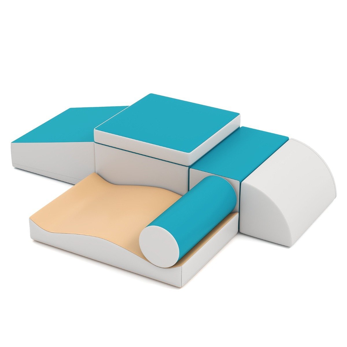 7 dalių minkštų putplasčio blokelių rinkinys laipiojimui ir žaidimams (Žalia)