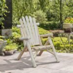 Adirondack sodo kėdė iš eglės medienos su aukštu atlošu – Paveikslėlis 2