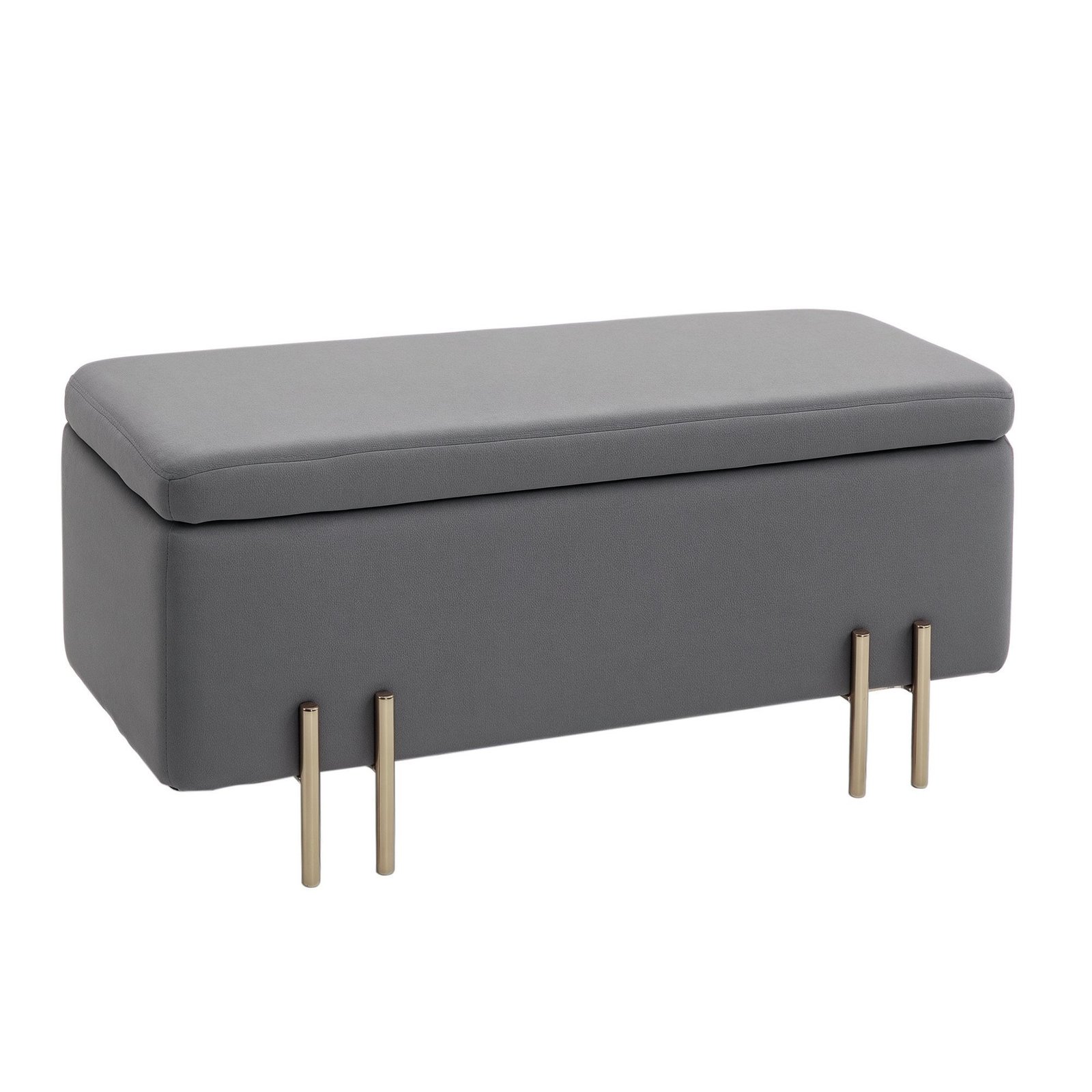 Aksominis suoliukas-daiktadėžė su metalinėmis kojomis Aksominis suoliukas-daiktadėžė su metalinėmis kojomis