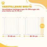 Apsauginiai varteliai augintiniams, reguliuojami 75-95 cm, su dvipusiu atidarymu