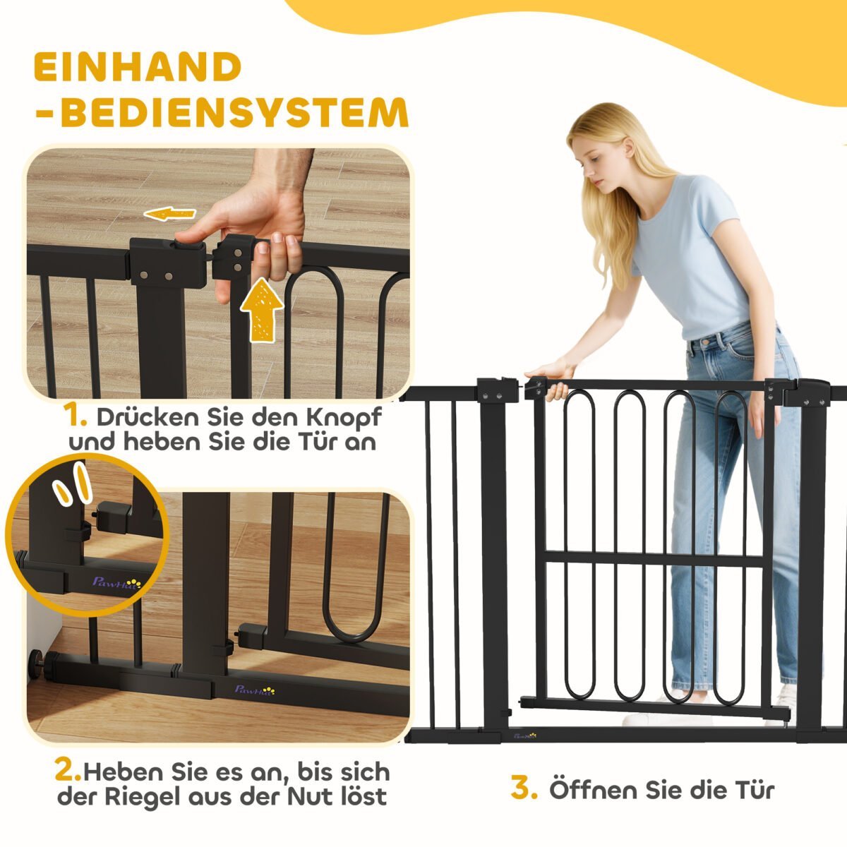 Apsauginiai varteliai šunims, reguliuojamo pločio 76-104 cm, montuojami be gręžimo – Paveikslėlis 6