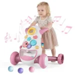 Vaikščiojimo stumdukas, lavinamasis žaidimų centras su muzika ir šviesomis (Rožinė)